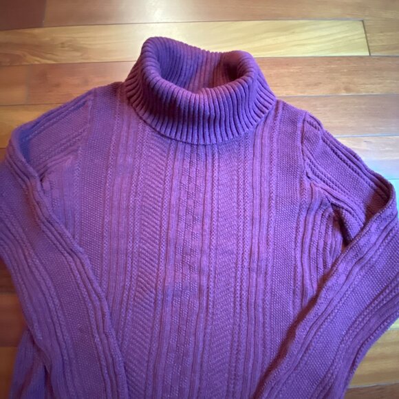 Croft & Barrow Purple Knit Sweater Turtle Neck size Medium - Picture 5 of 9